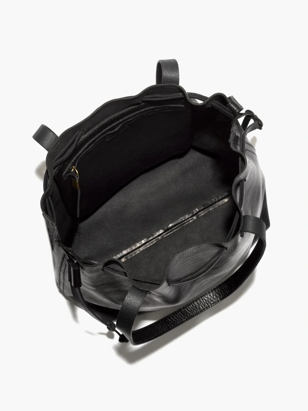 Madewell 100% Leather Black Drawstring Transport Tote - Picture 2 of 8